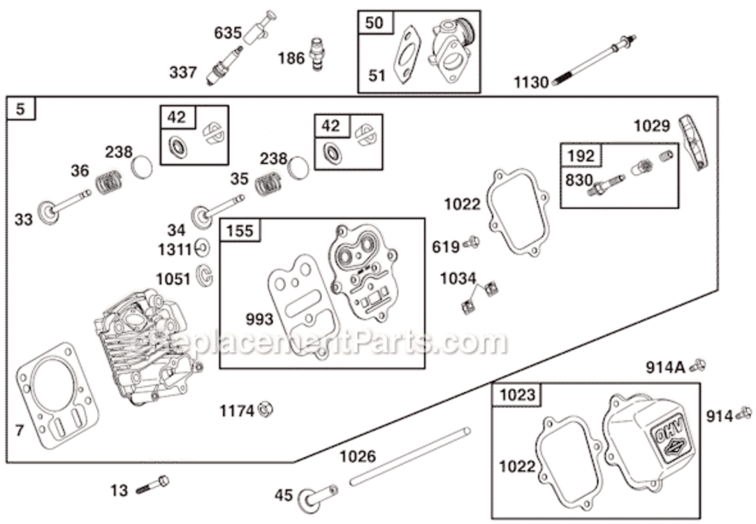 Page C Diagram and Parts List for 124435 8101 Briggs and Stratton Engine